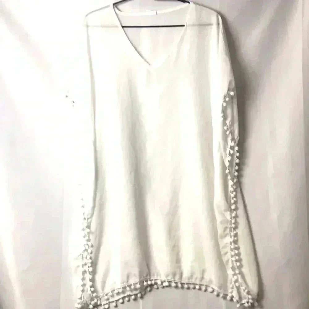 EUC WESTLOOP WO ONE SIZE SHEER WHITE SWIM COVER. CLEAN‎ CONDITION